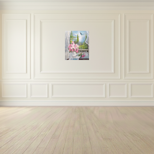 Flower Pot with Window View - Minimalist Photography Art Print