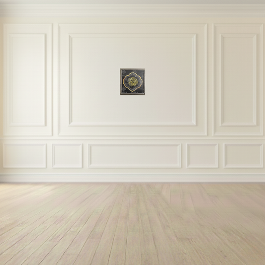 Islamic Durood Calligraphy Art - Gold & White on Black | Salawat Prayer